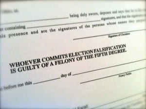Whoever commits election falsification is guilty of a felony of the fifth degree