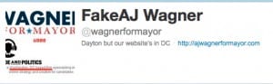 The twitter account for WagnerForMayor has been claimed by "The Fake AJ Wagner"