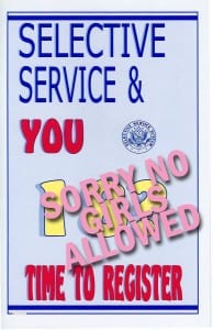 Selective Service Manual cover with the words "No Girls Allowed" superimposed