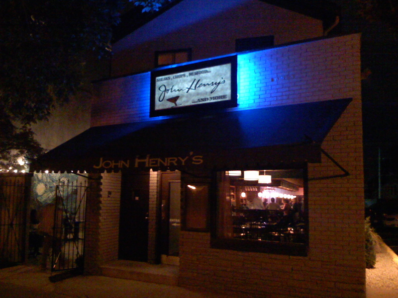 Night time photo of John Henry's