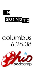 The \"I\'m going to Podcamp Ohio\" logo- Columbus, June 28, 2008