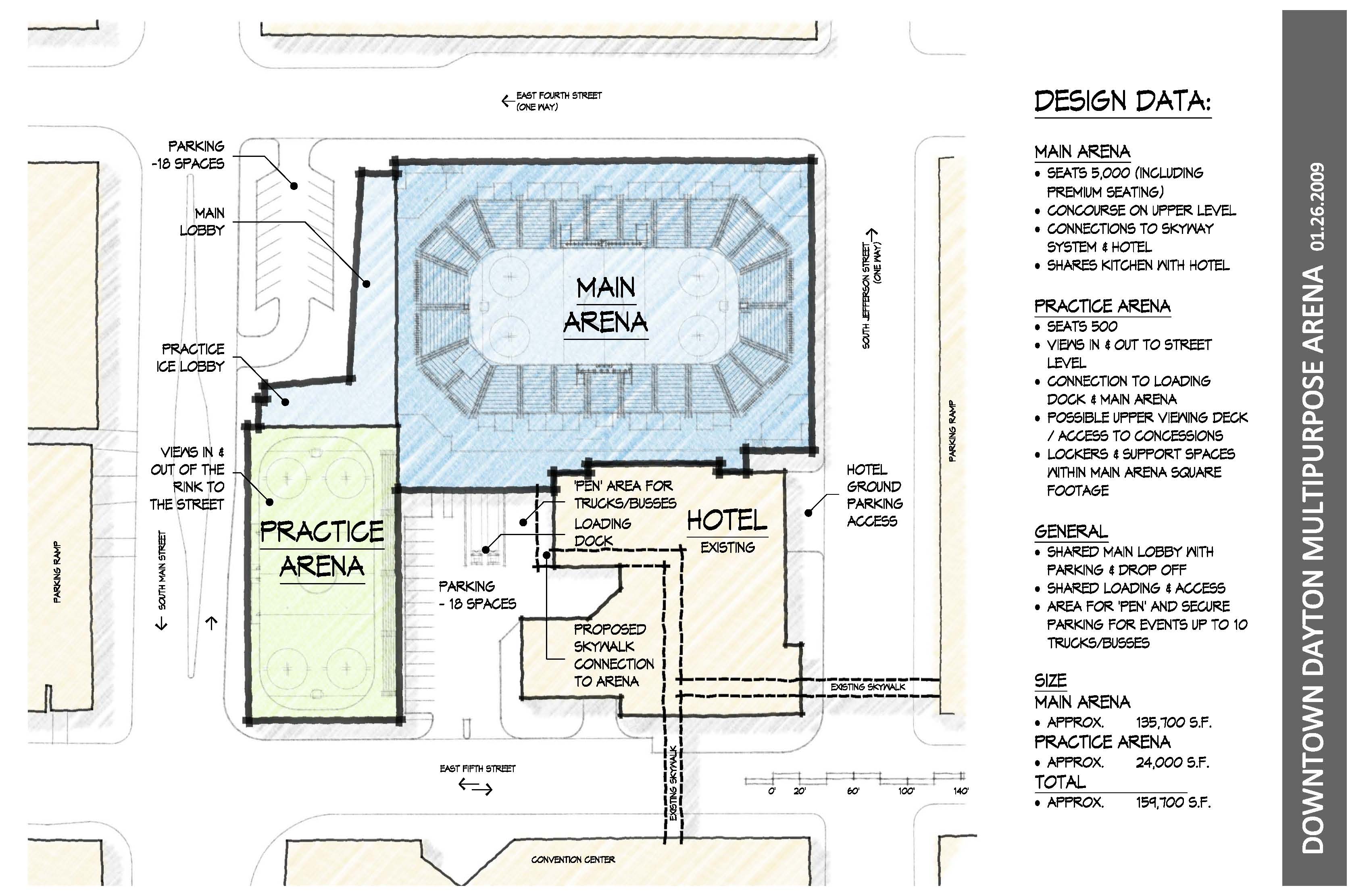 Site plan Ice Arena on Dave Hall Plaza Esrati