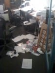 The mess after burglars left