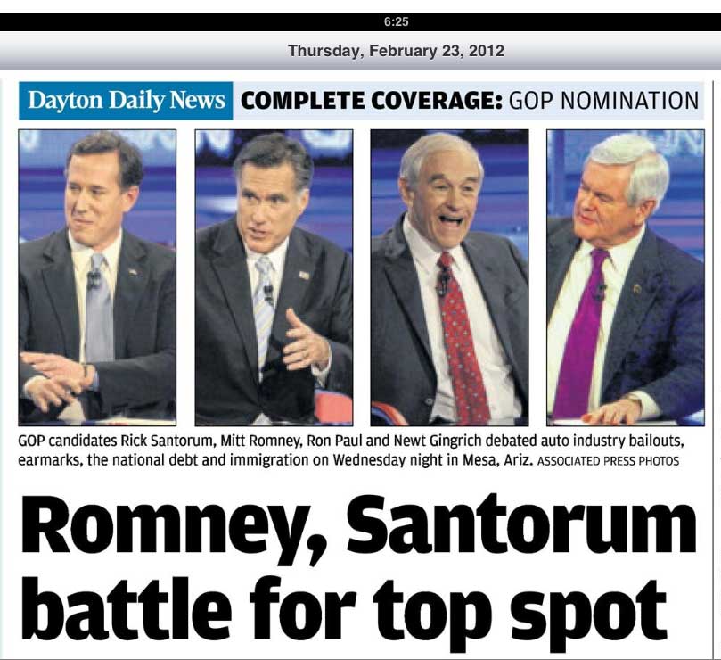 Media bias in choice of photos of Republican Presidential primary coverage