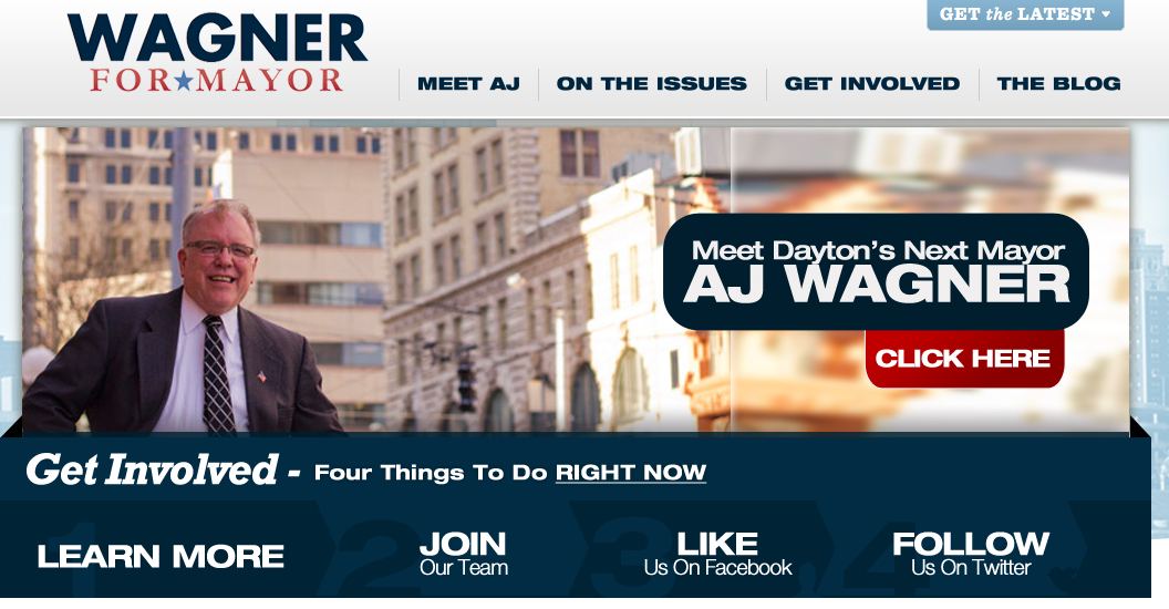 Screen Shot of AJ Wagner for mayor site