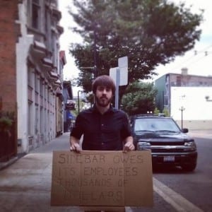 Photo of a protestor of the Sidebar in Dayton Ohio