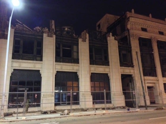 Photo by David Esrati of the demolition of the Dayton Daily News building 1923 addition