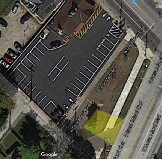 Aerial view of Quincy's Parking lot