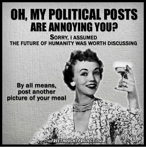 Are my political posts annoying you | Esrati