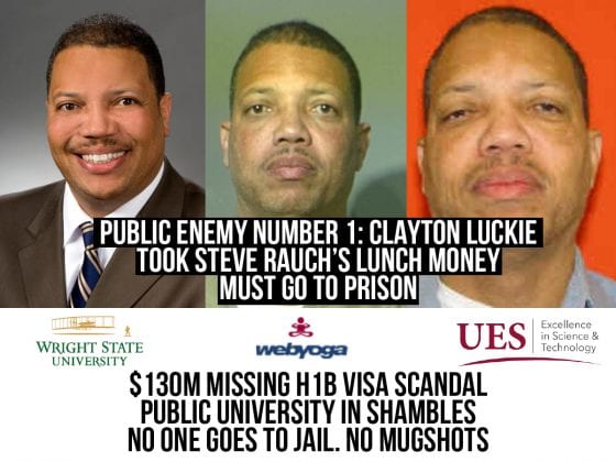 Clayton Luckie took a fall for chump change. Wright State- no one goes to jail