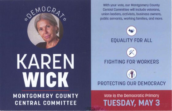 Precinct captain mailer for montgomery county democratic voters- mailed illegally by the insiders in the Dem party