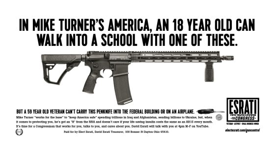 David Esrati candidate for OH-10 gun control ad