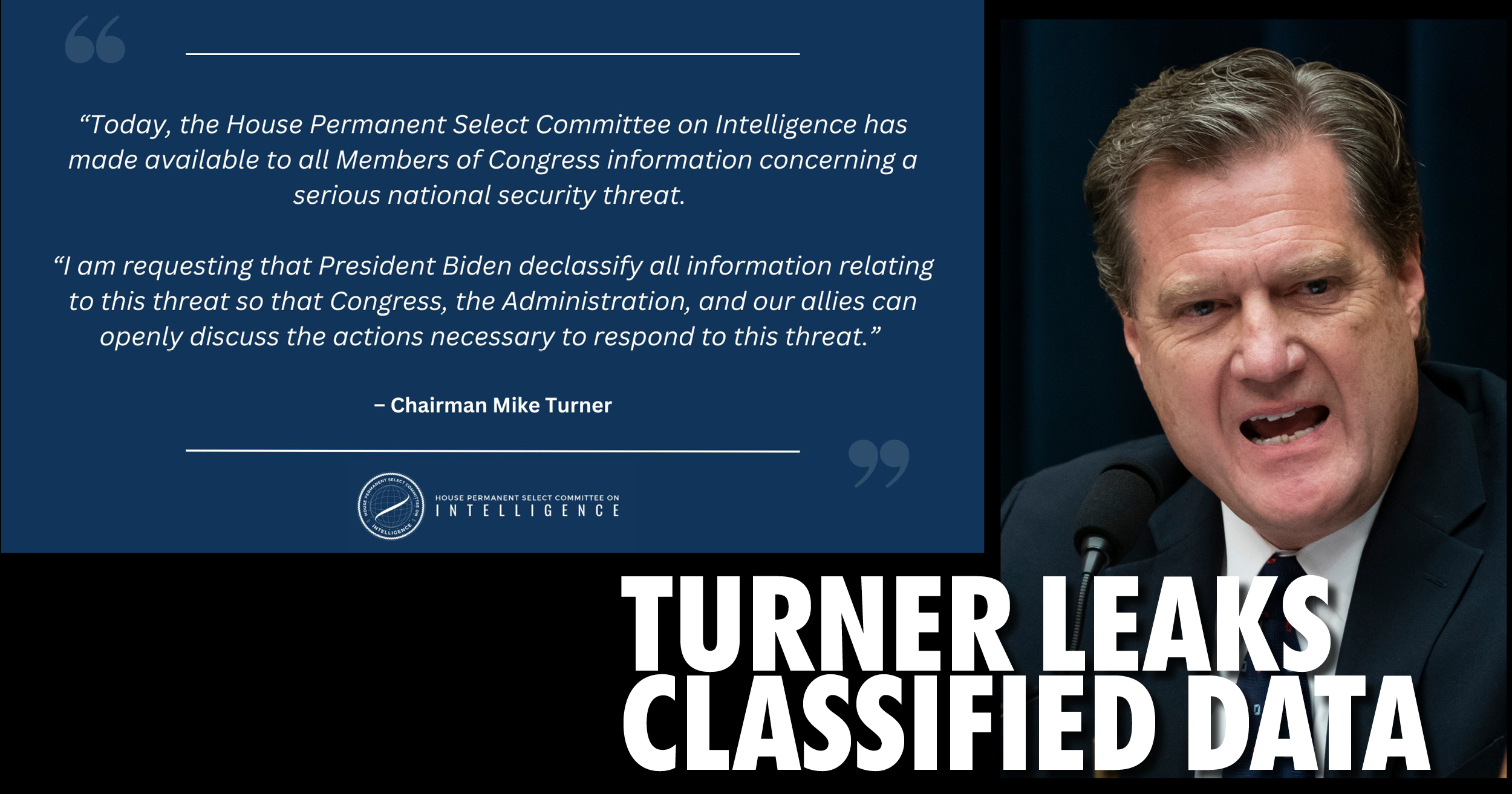 Congressman Mike Turner, R-OH leaks classifed data