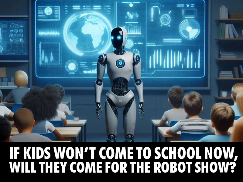 Will kids show up if the teacher is a robot? Are we teaching effectively?